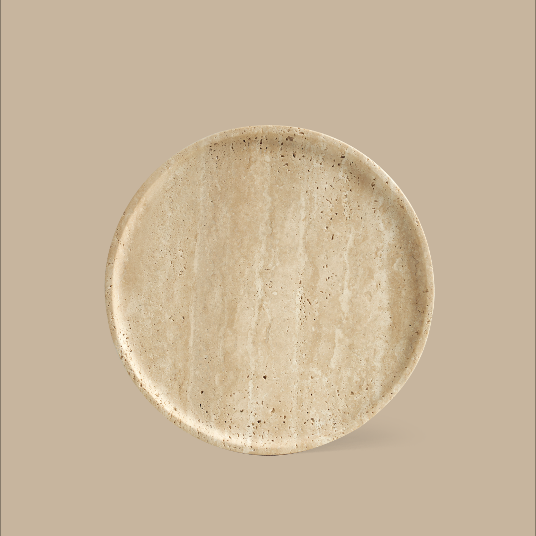 Black Blaze Linea Slim Tray - Yellow Travertine