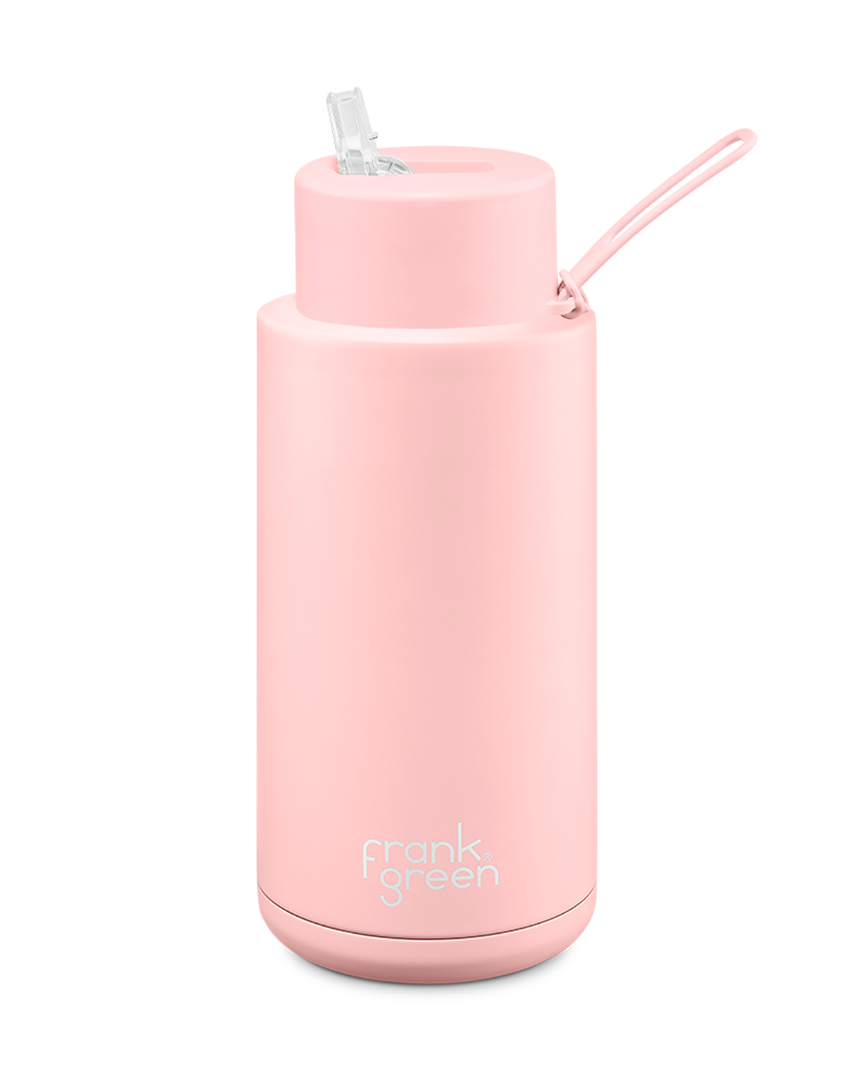 Frank Green Ceramic Reusable Bottle 34oz/1 Litre With Straw Lid - Blushed
