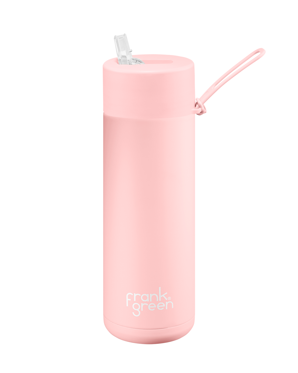 FRANK GREEN CERAMIC REUSABLE BOTTLE WITH STRAW LID 20OZ - BLUSHED