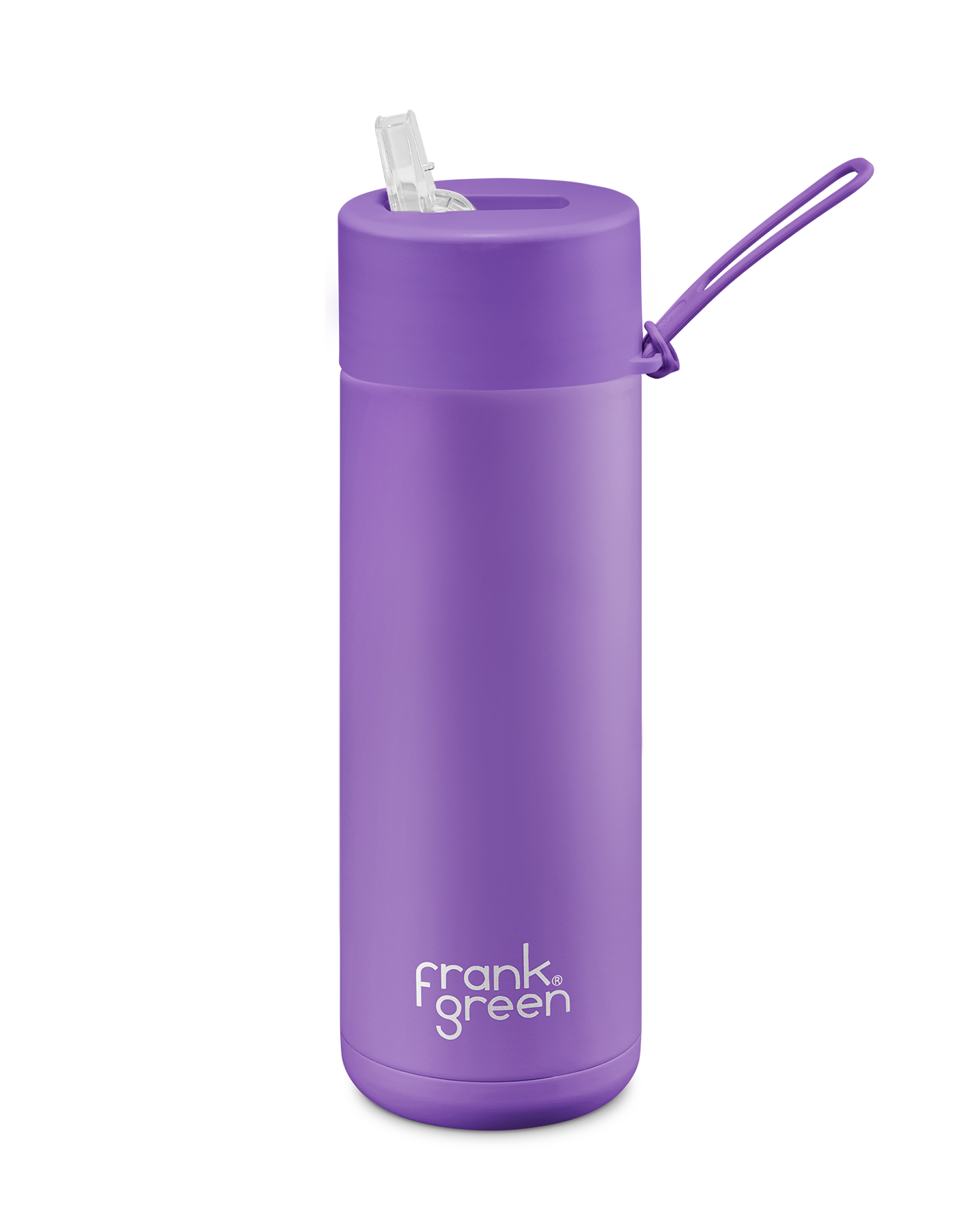 FRANK GREEN CERAMIC REUSABLE DRINK BOTTLE 20oz WITH STRAW LID - COSMIC PURPLE