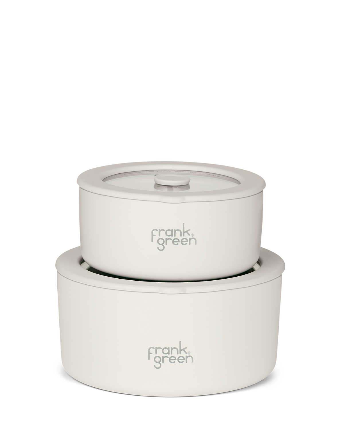 Frank Green Stainless Steel Bowls with Glass Lids (2 Pack) - 700ml & 1500ml - Cloud