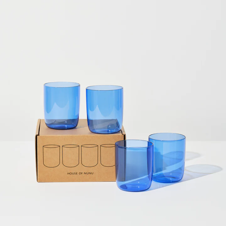 House of Nunu Belly Set of 4 Cups - Blue