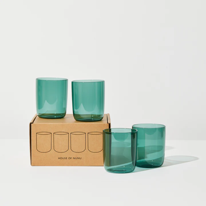 House of Nunu Belly Set of 4 Cups - Teal
