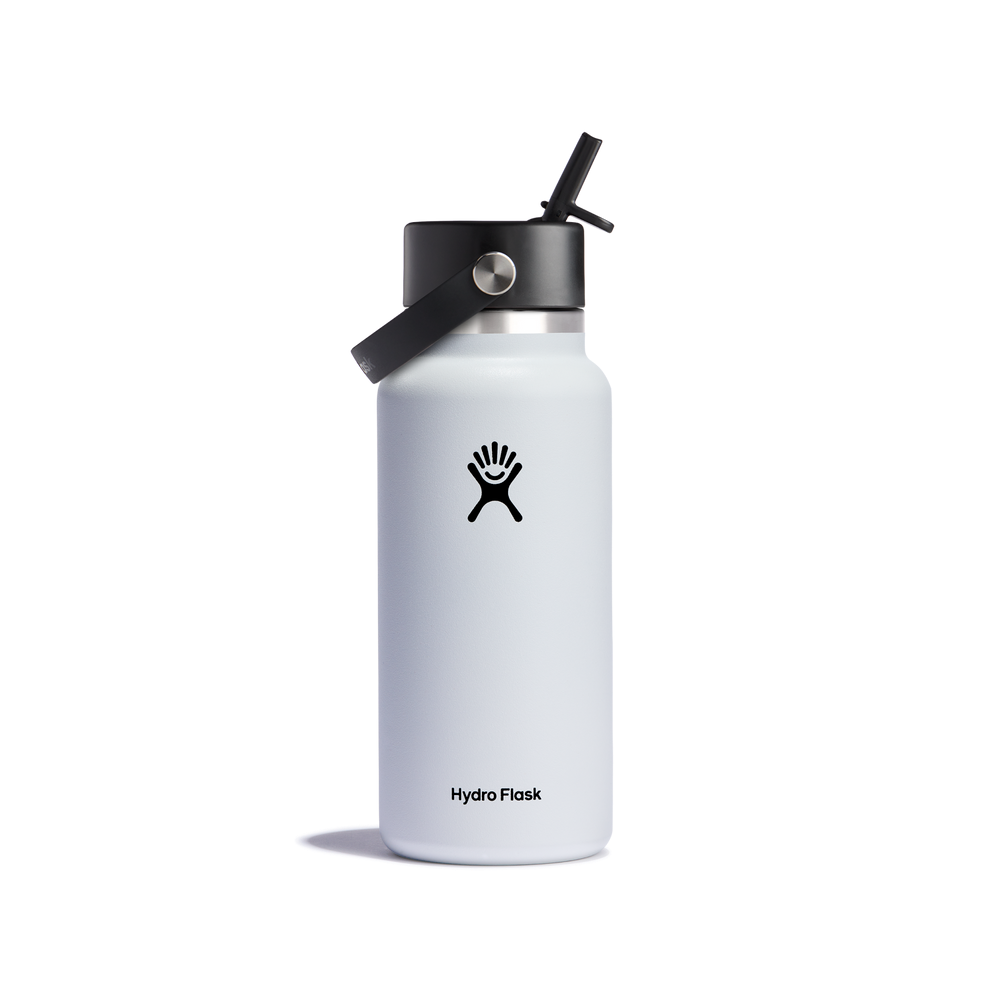 Hydro Flask 32oz (946mL) Wide Mouth with Flex Straw Cap - White