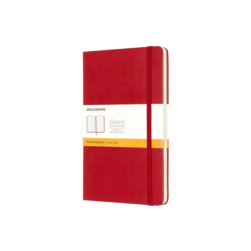 Moleskine Classic Large Hard Cover Ruled Notebook - Scarlet Red