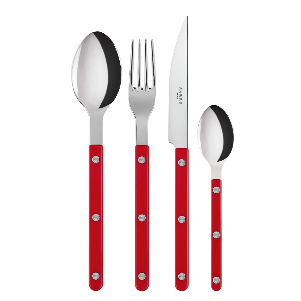 Sabre Paris Bistrot 4 Pieces Cutlery Sets - Burgundy
