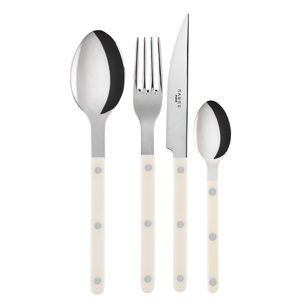 Sabre Paris Bistrot 4 Pieces Cutlery Sets - Ivory