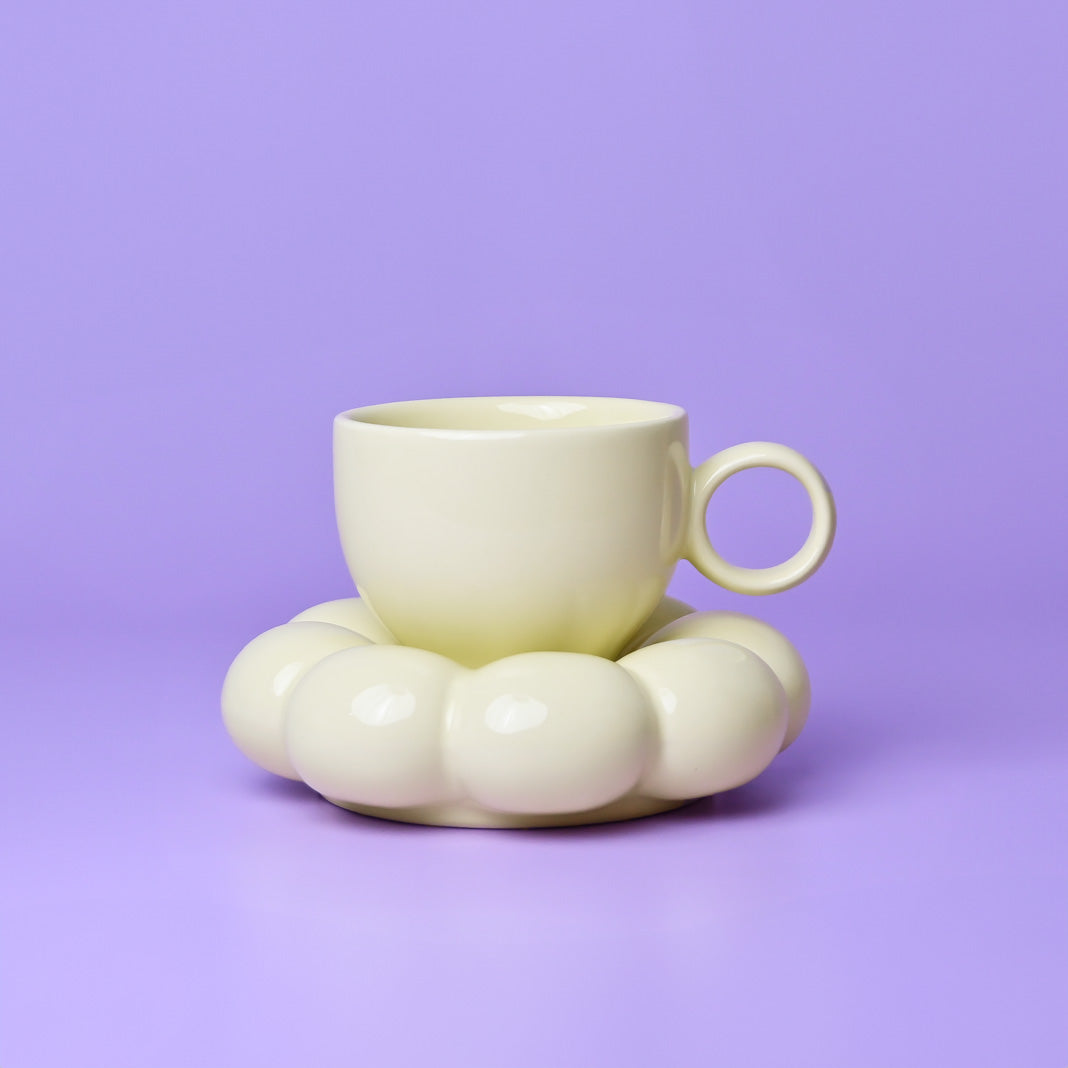 Sage & Cooper Lottie Mug & Saucer Set - Yellow