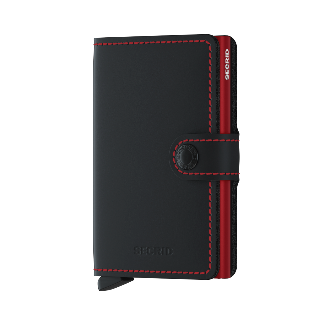 SECRID MINIWALLET MATTE BLACK AND RED