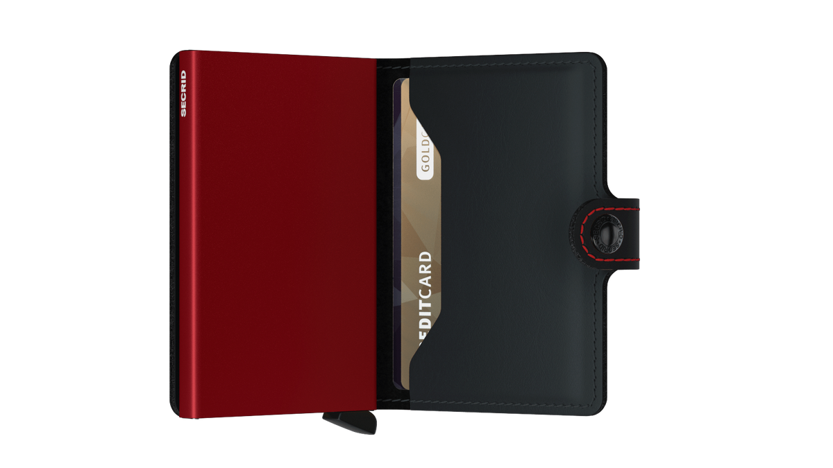 SECRID MINIWALLET MATTE BLACK AND RED