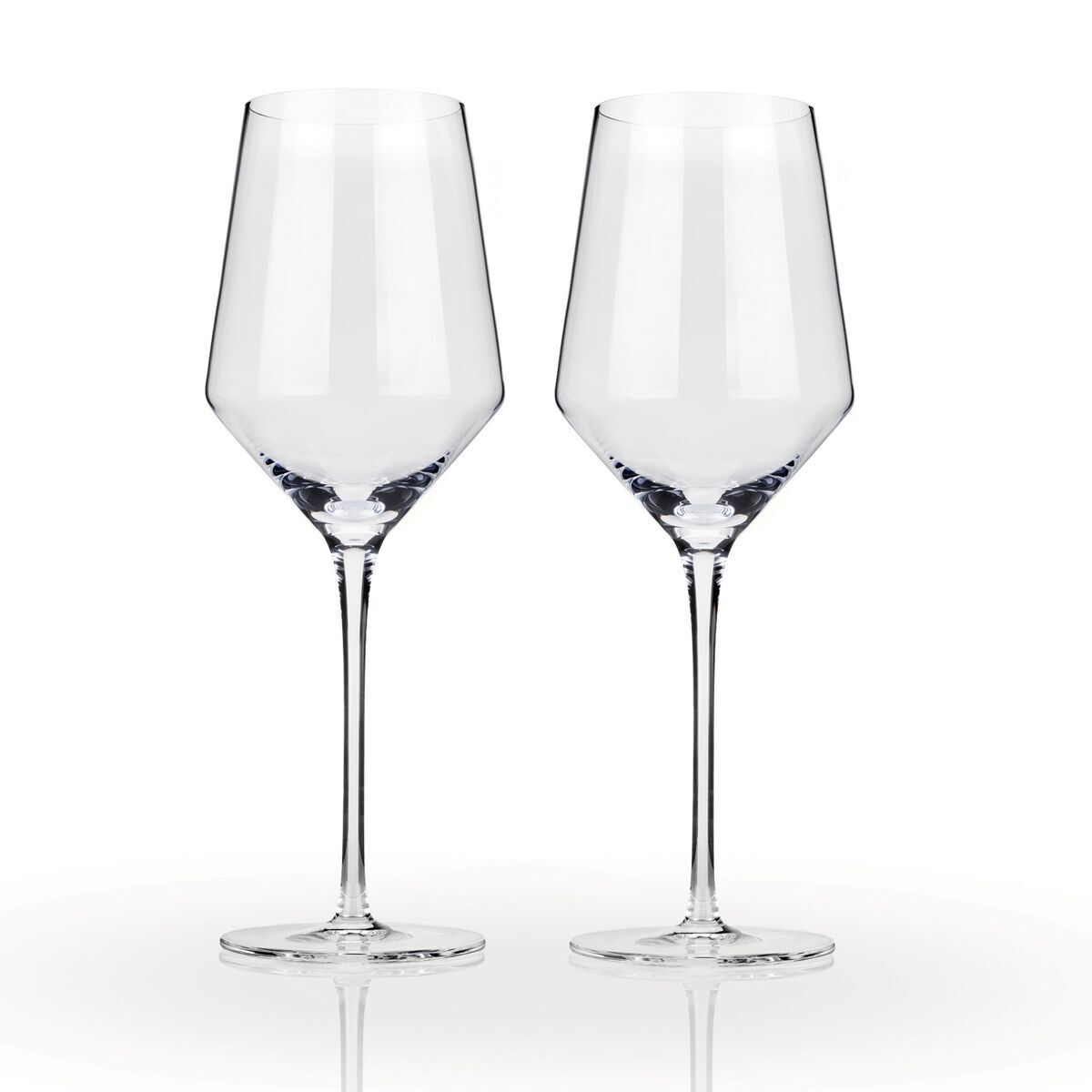 Viski Angled Crystal Chardonnay Glasses Set of 2