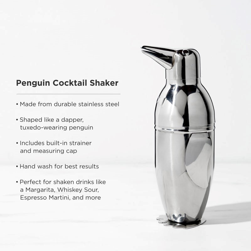Viski Stainless Steel Penguin Cocktail Shaker