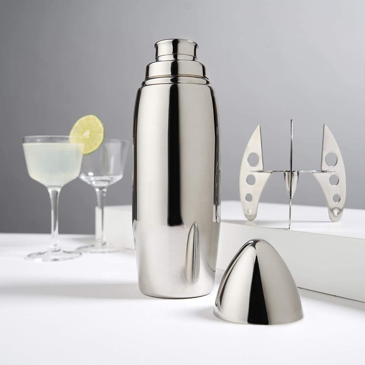 Viski Stainless Steel Rocket Cocktail Shaker