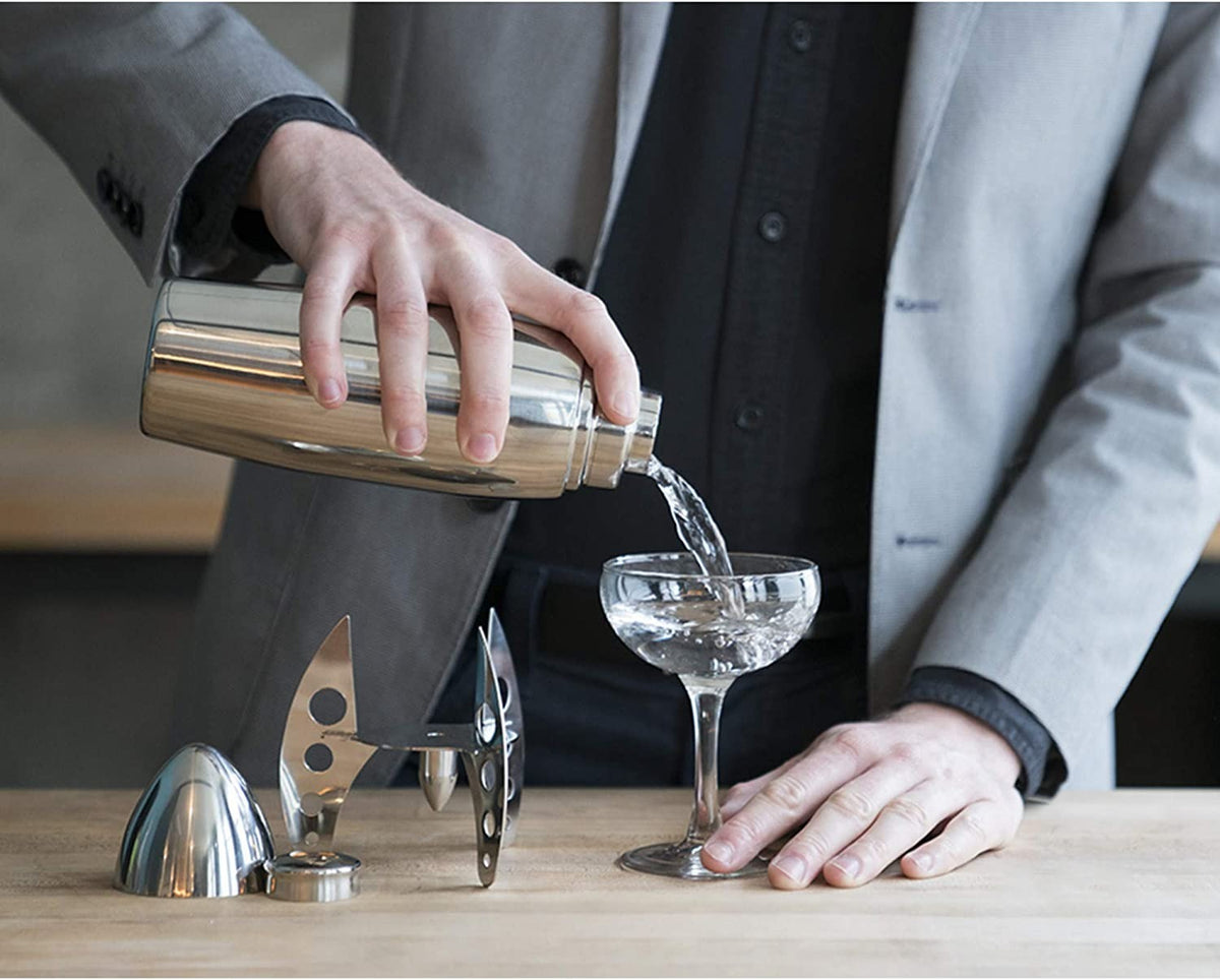 Viski Stainless Steel Rocket Cocktail Shaker