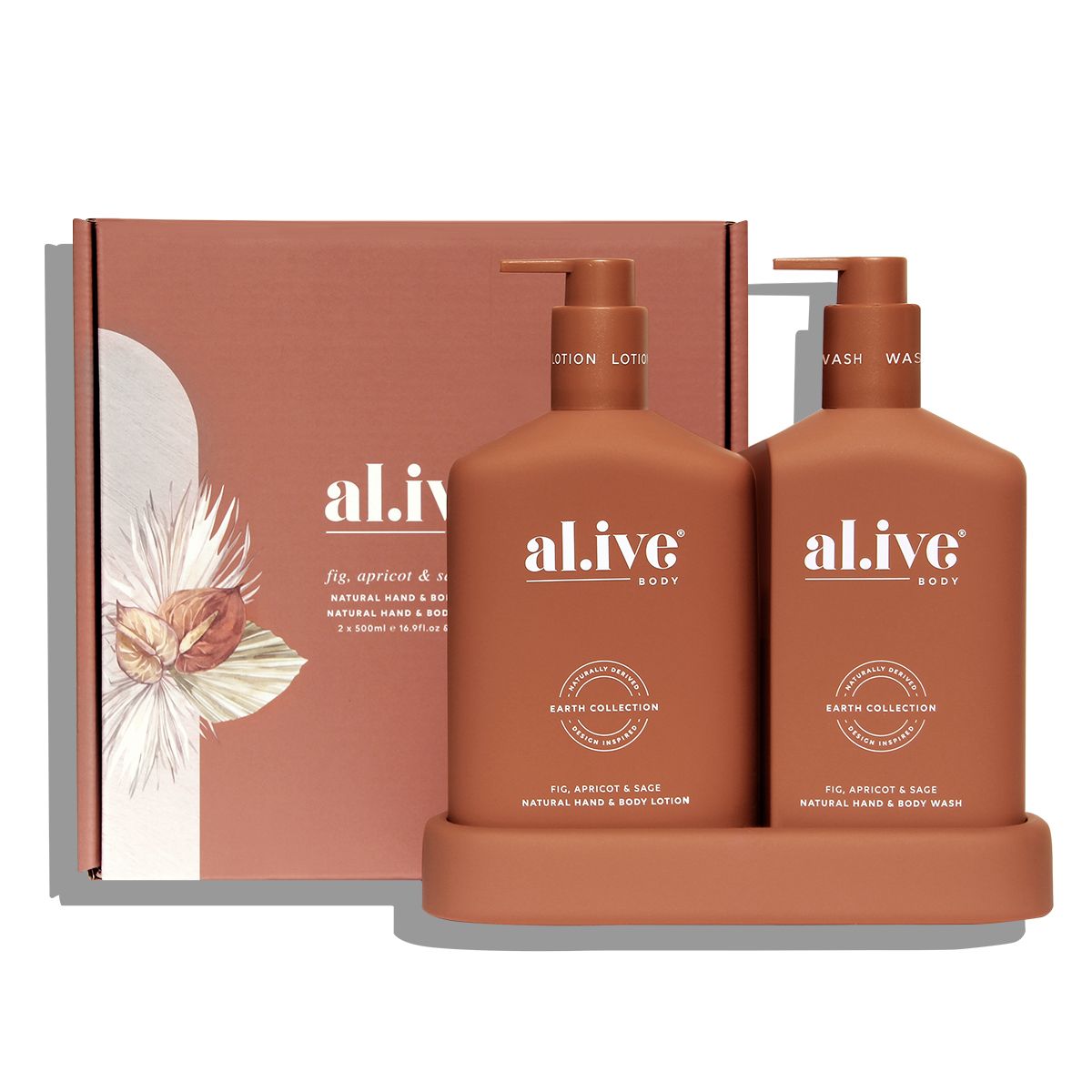 ALIVE BODY WASH AND LOTION DUO + TRAY - FIG, APRICOT AND SAGE