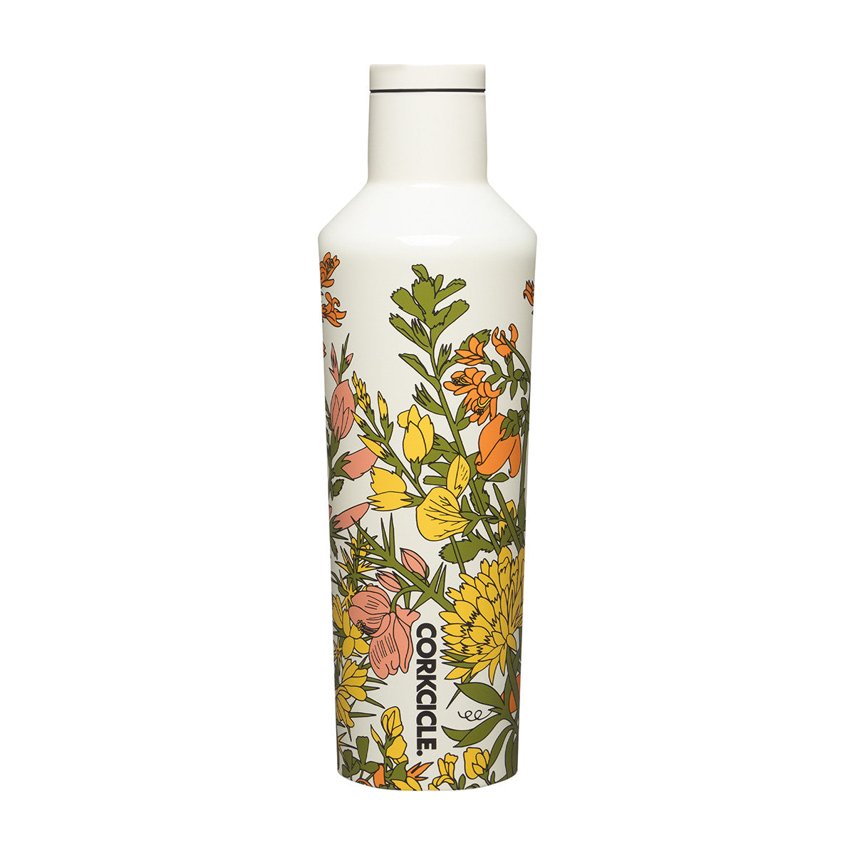 Corkcicle Patterned Canteen 475ml - Wildflower Cream Insulated Stainless Steel Bottle