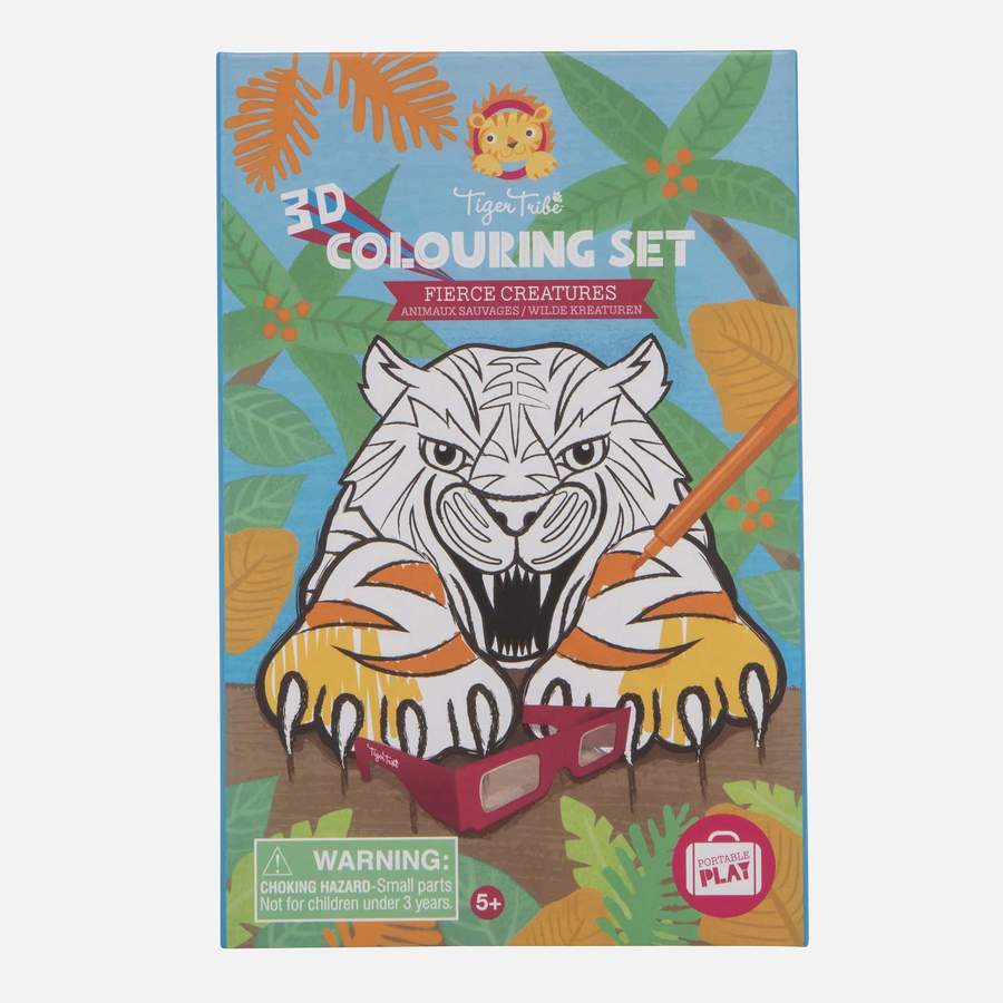 Tiger Tribe 3D Colouring Set - Fierce Creatures