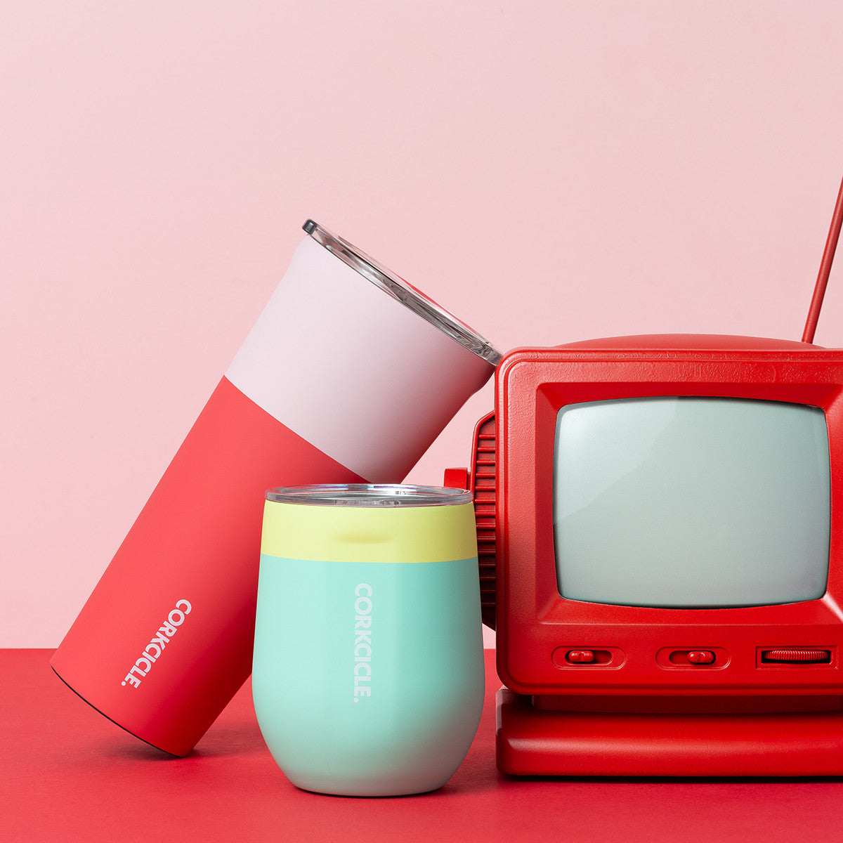 Corkcicle Colour Block Tumbler 475ml - Shortcake Insulated Stainless Steel Cup