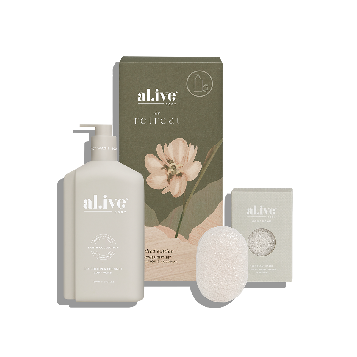 Alive Body The Retreat Collection Shower Gift Set - Sea Cotton & Coconut
