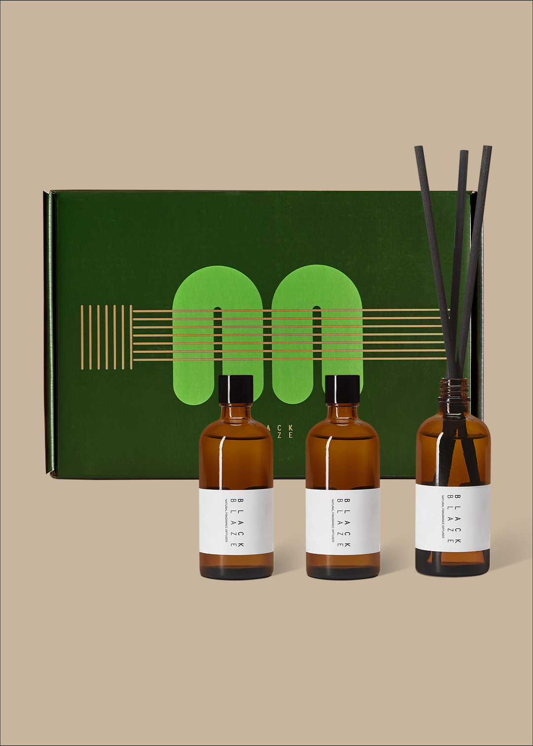 Black Blaze Diffuser Trio Set - Bush Walk/Vetiver & Fig/Depaysement