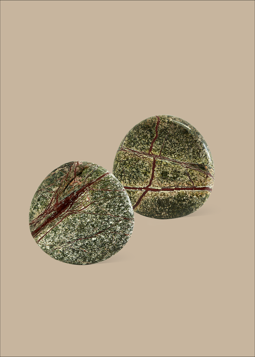 Black Blaze Stone Coaster Set - Rainforest Green