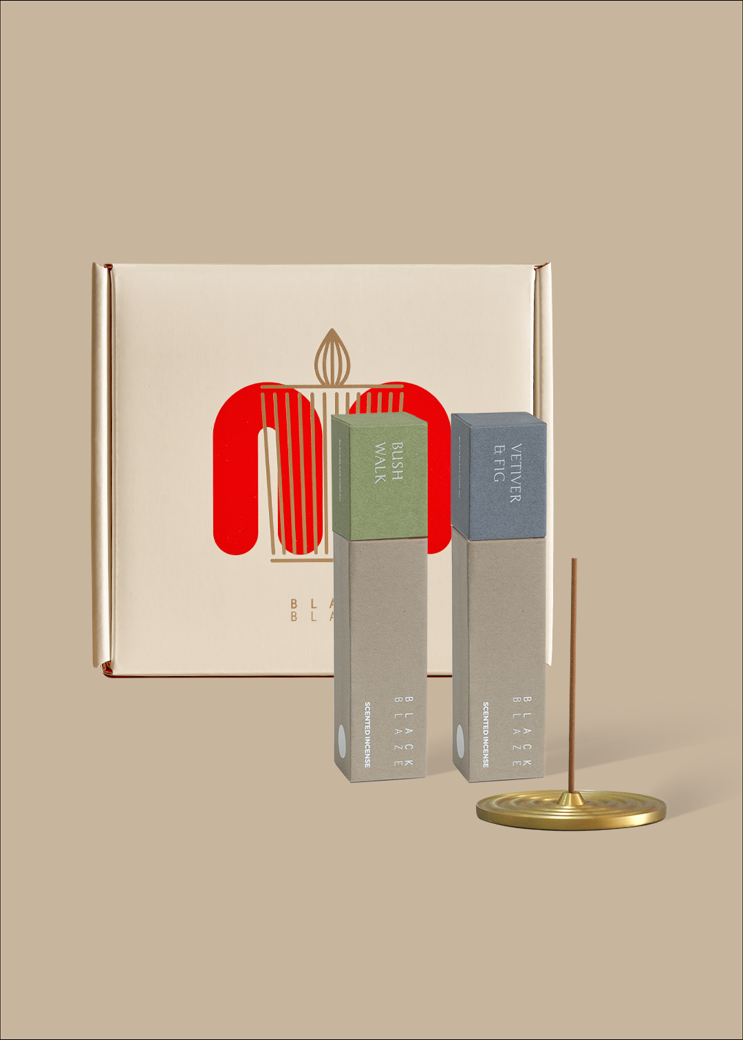 Black Blaze Zen Ritual Set - Bush Walk/Vetiver &amp; Fig