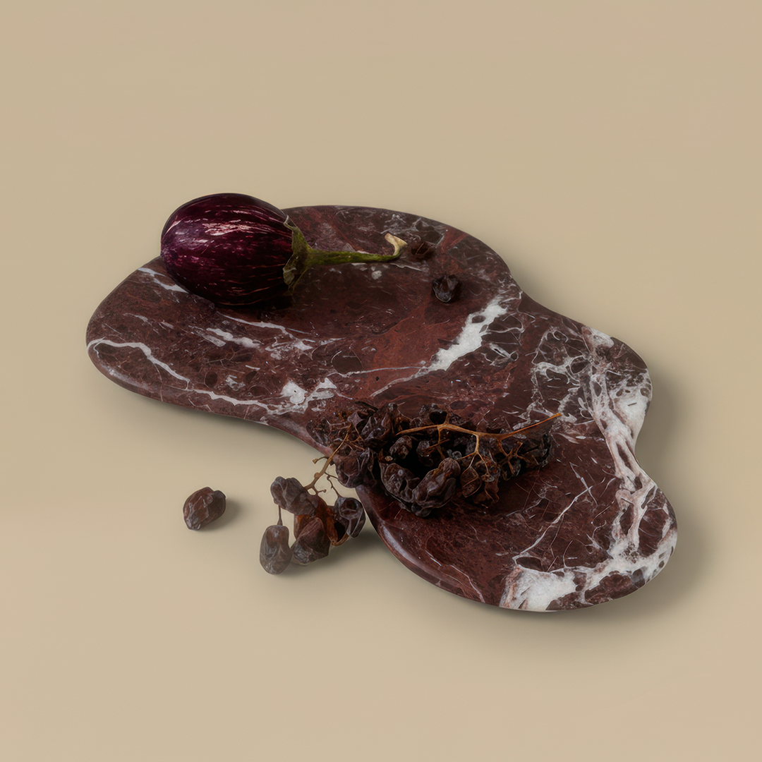 Black Blaze Oasis Marble Serving Platter - Rosso Levanto