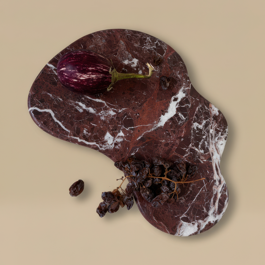 Black Blaze Oasis Marble Serving Platter - Rosso Levanto