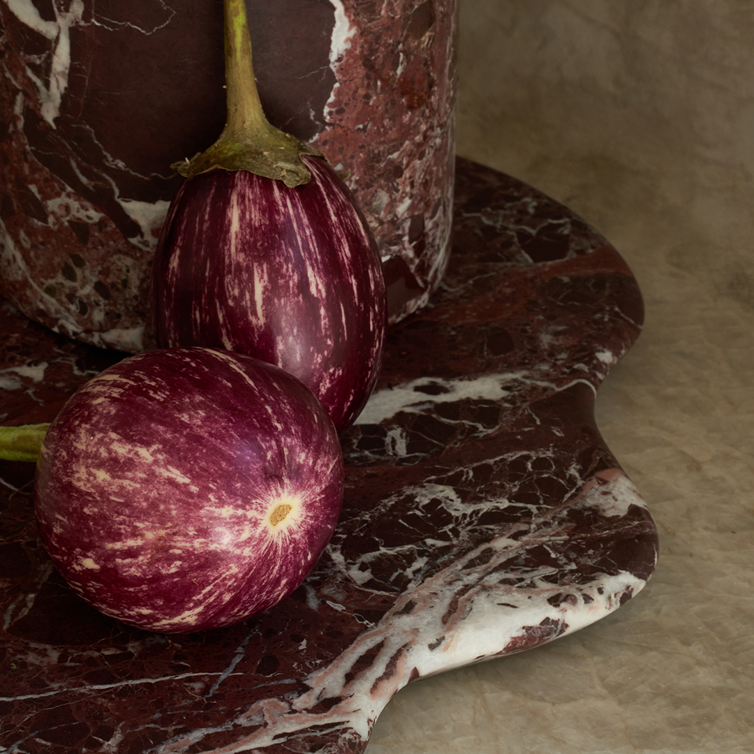 Black Blaze Oasis Marble Serving Platter - Rosso Levanto