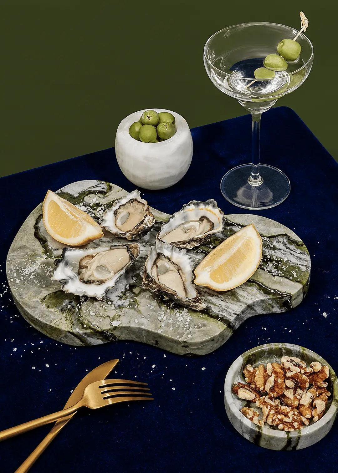 Black Blaze Oasis Marble Serving Platter