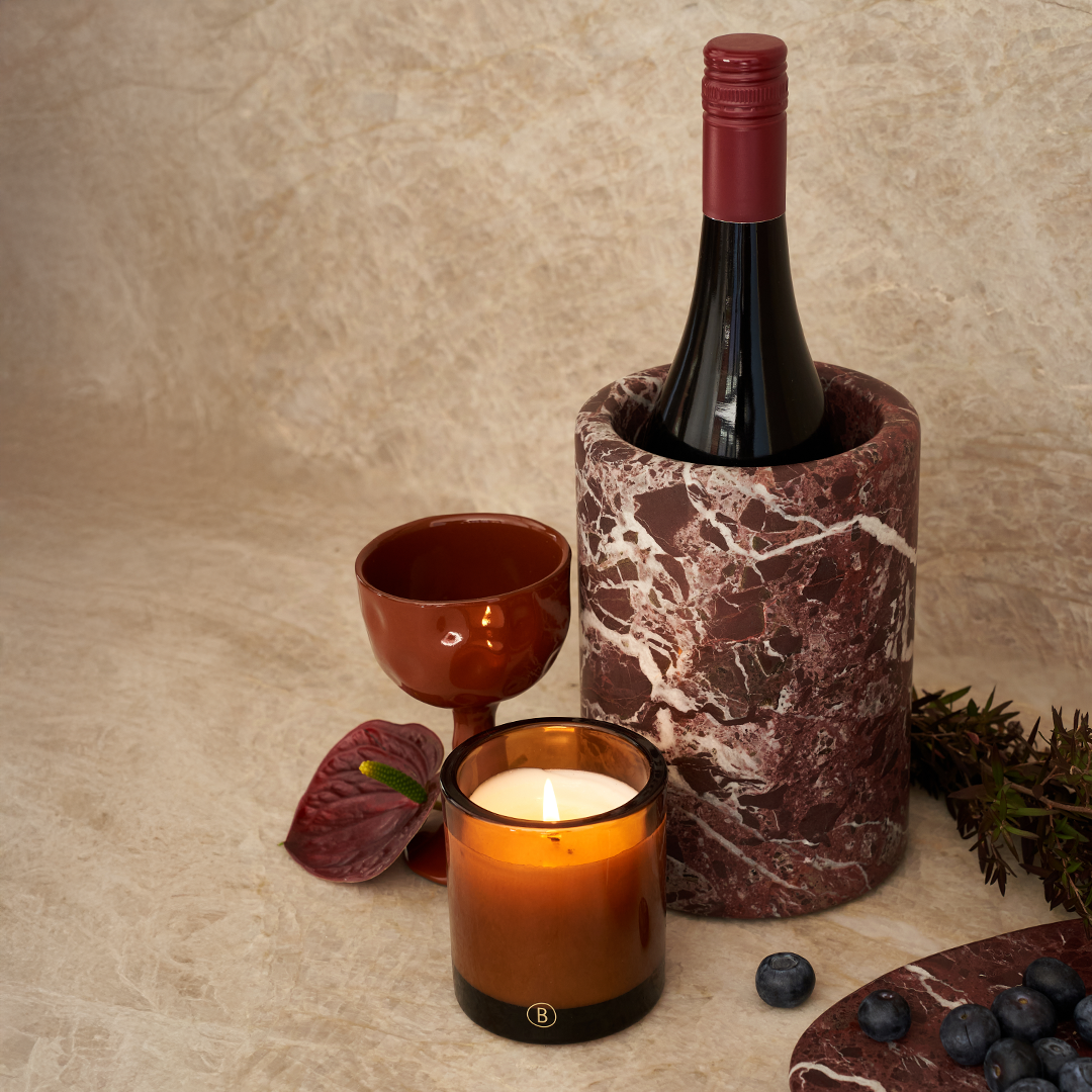Black Blaze Oasis Wine & Champagne Marble Cooler - Rosso Levanto