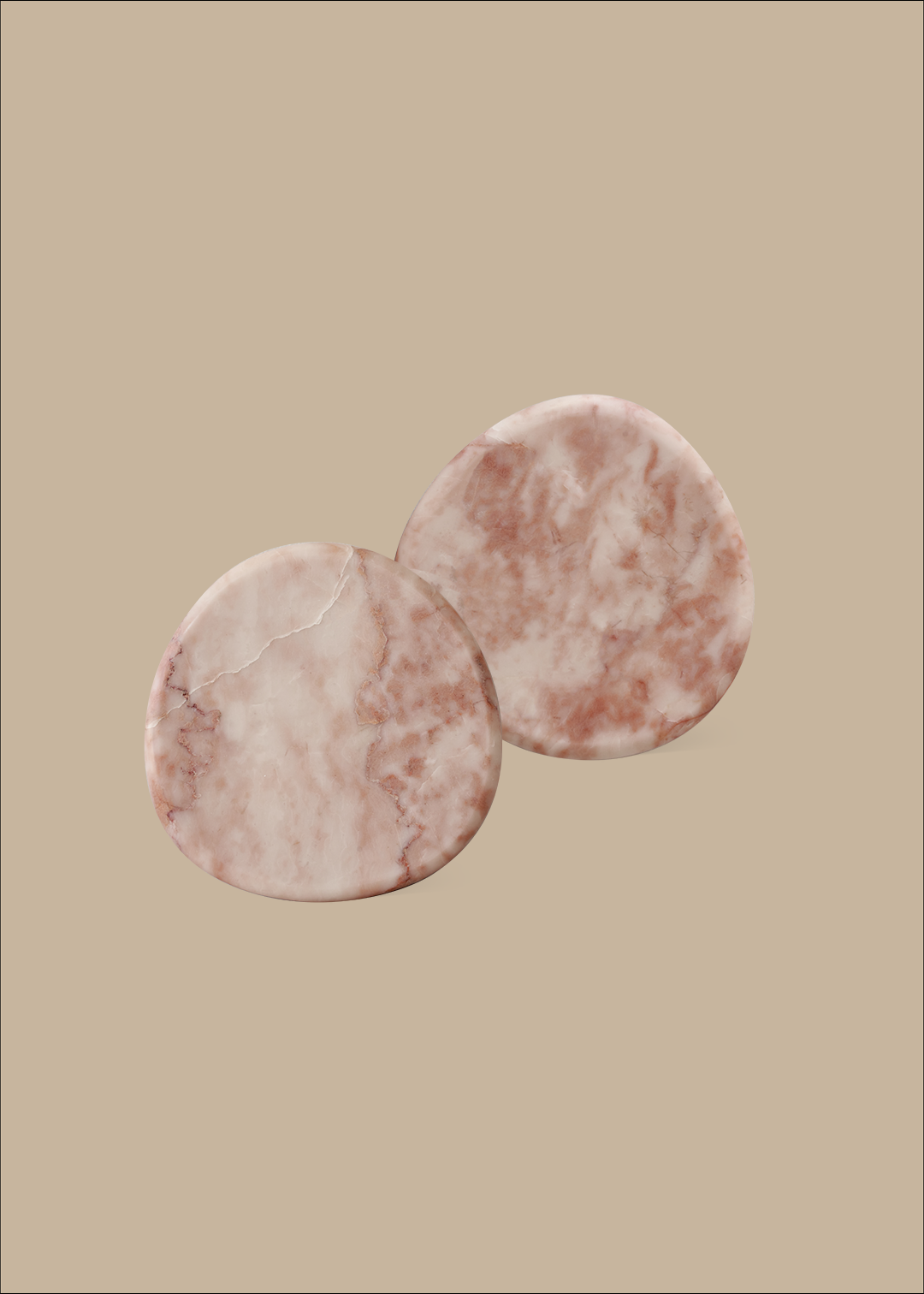 Black Blaze Stone Coaster Set - Rosa