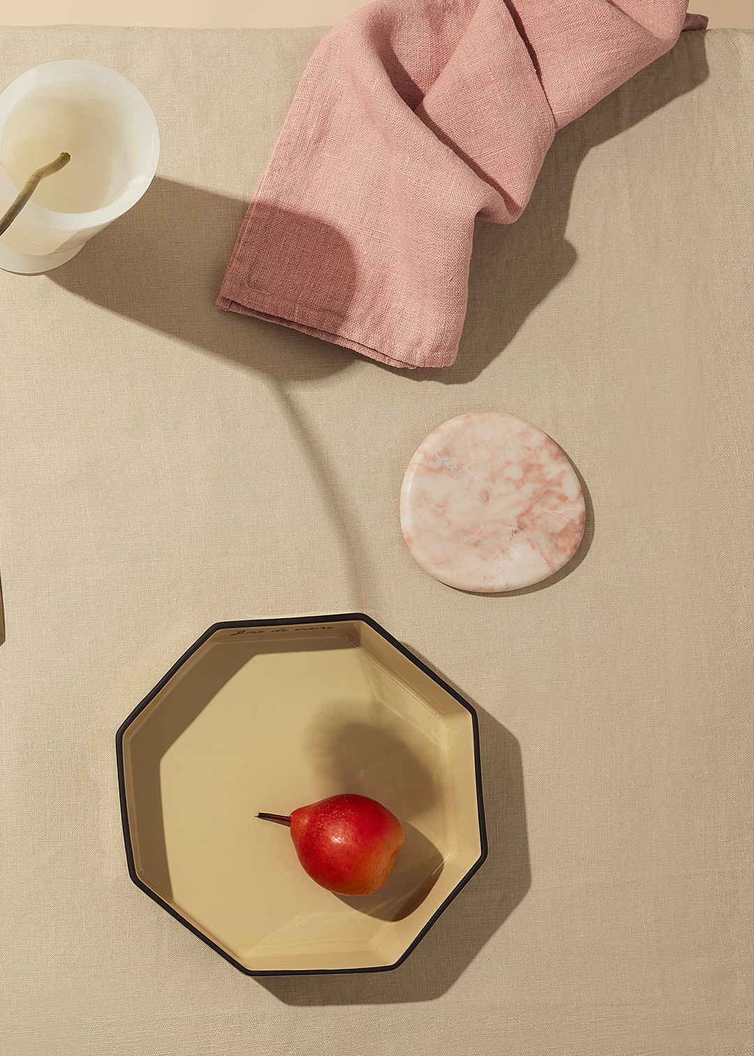 Black Blaze Stone Coaster Set - Rosa