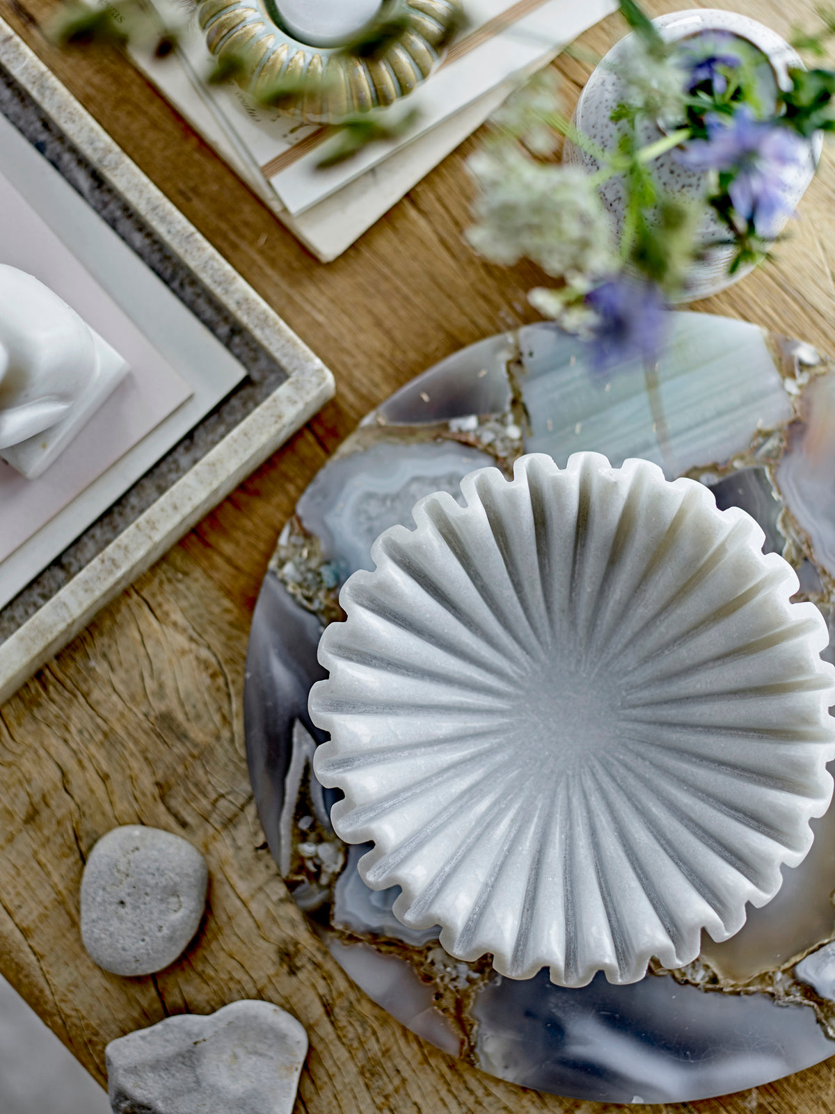 Bloomingville Harmonia White Marble Bowl