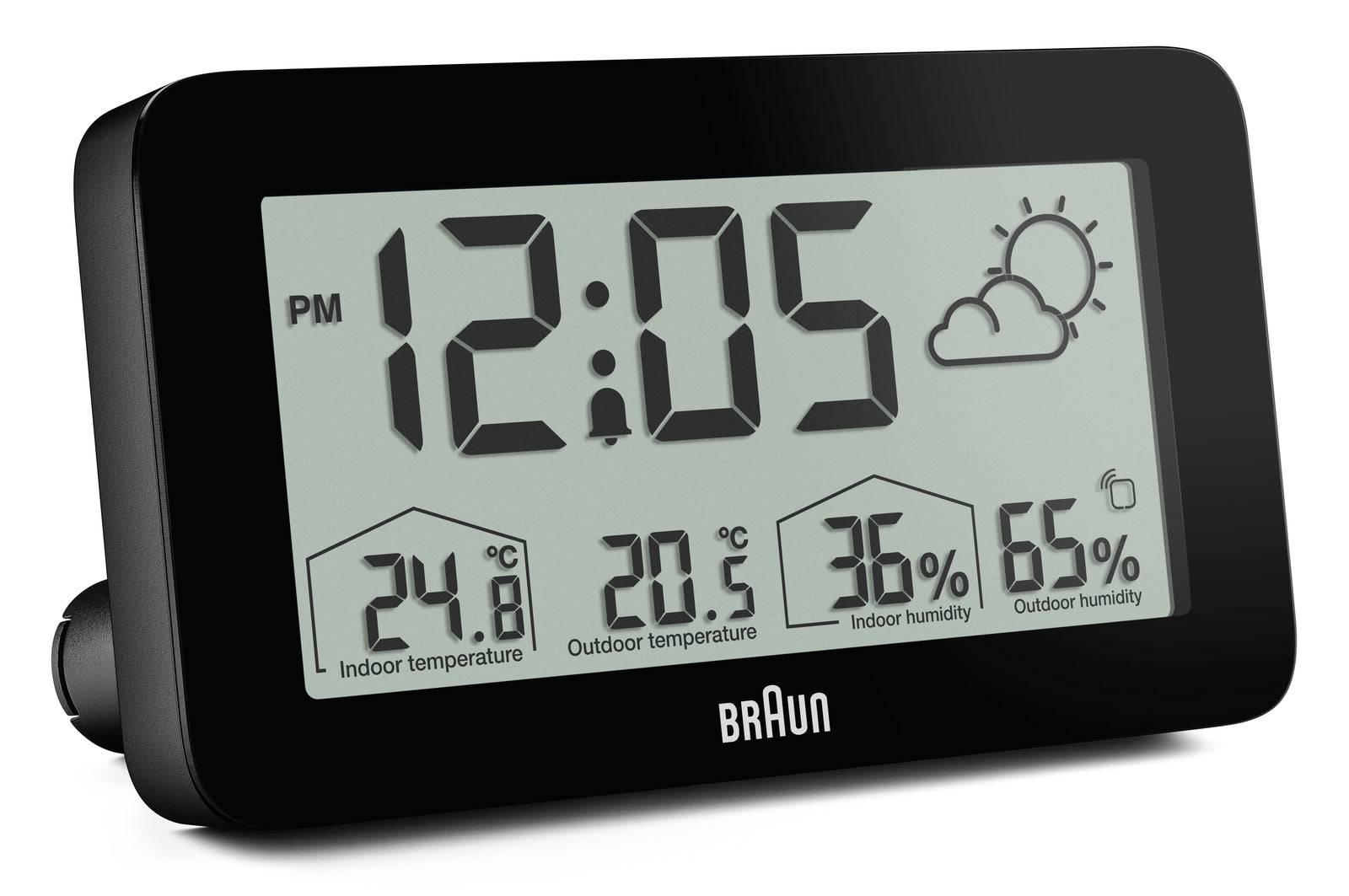 Braun BC13BP Digital Weather Station Clock - Black