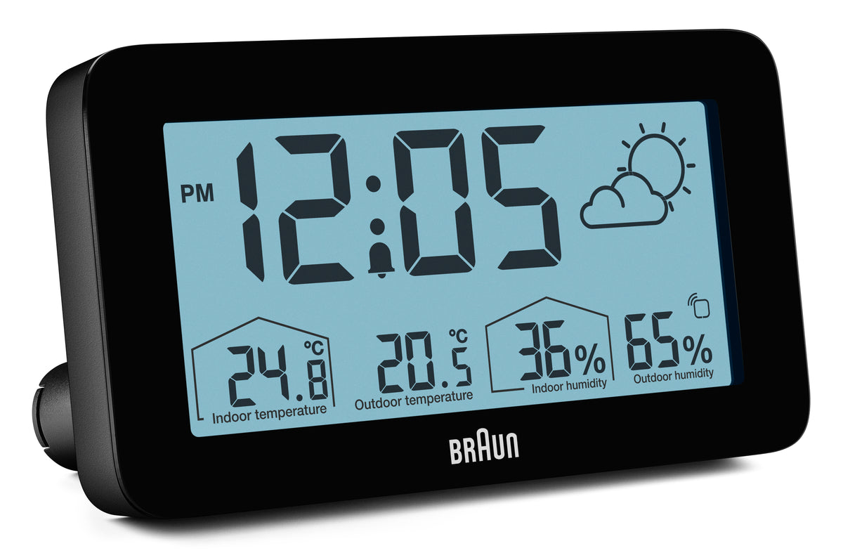 Braun BC13BP Digital Weather Station Clock - Black