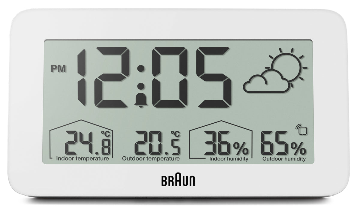 Braun BC13WP Digital Weather Station Clock - White