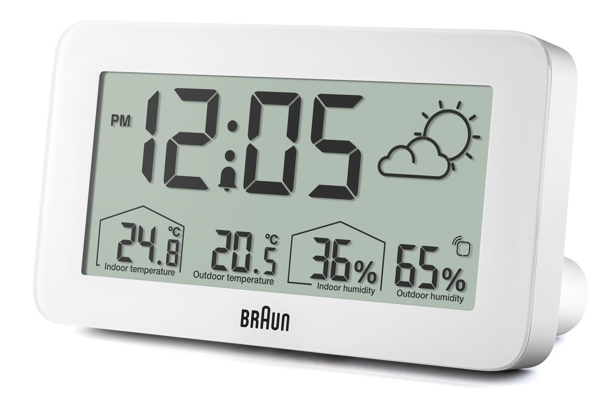 Braun BC13WP Digital Weather Station Clock - White