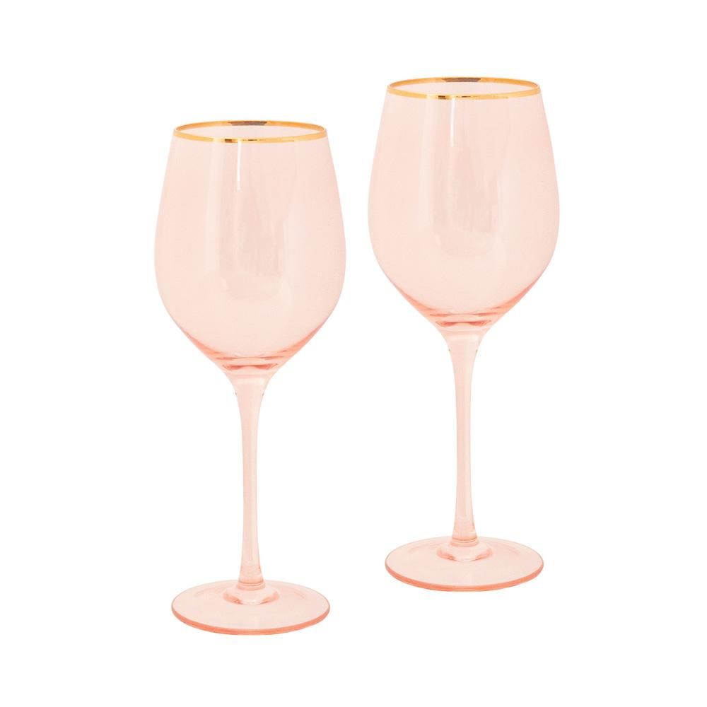 Cristina Re Wine Glass Rose Crystal - Set of 2