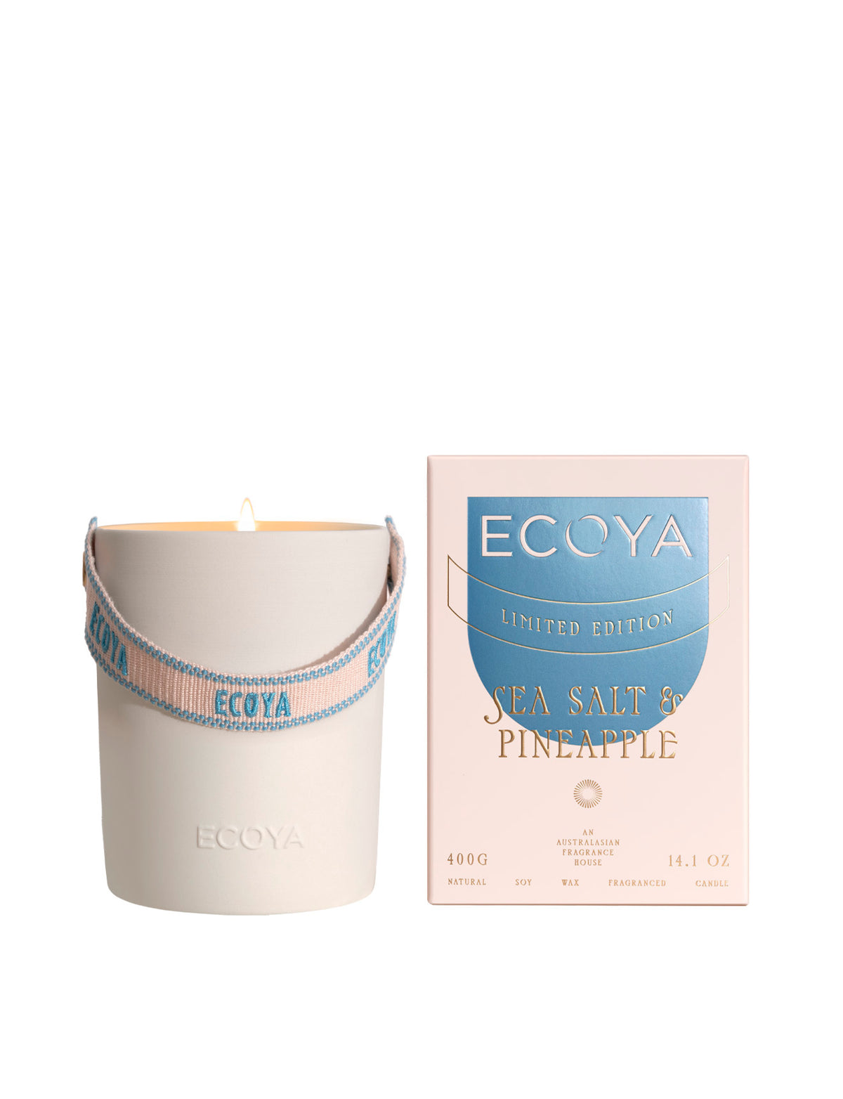 Ecoya High Summer Ceramic Candle - Sea Salt &amp; Pineapple