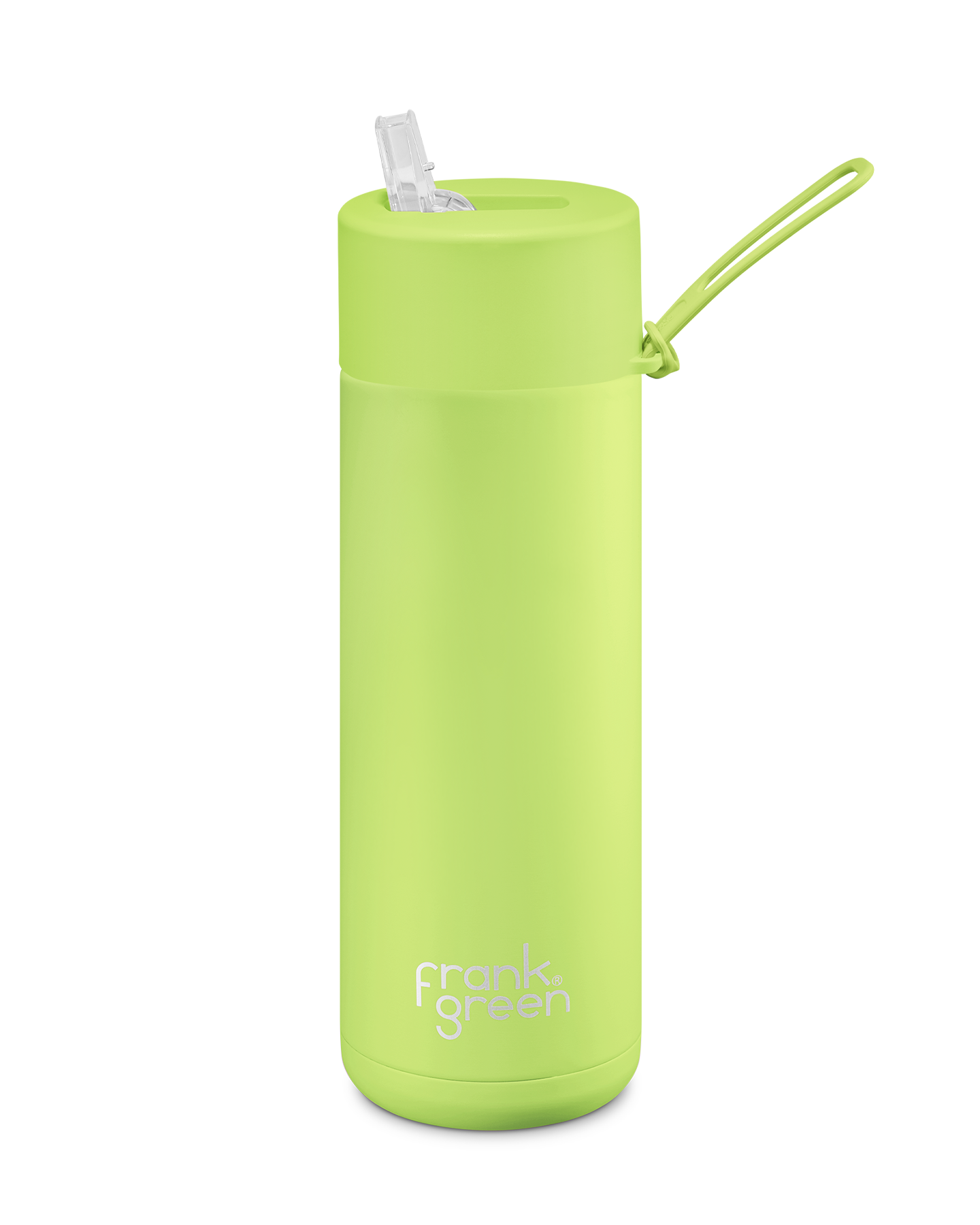 FRANK GREEN CERAMIC REUSABLE DRINK BOTTLE 20oz WITH STRAW LID - PISTACHIO GREEN