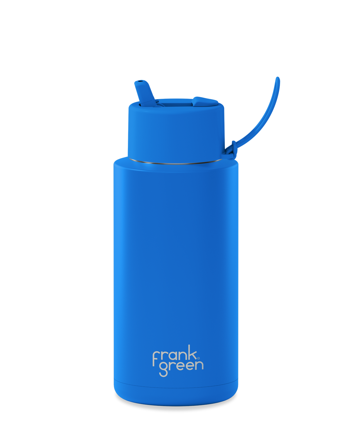 Frank Green Ceramic Reusable Bottle 34oz/1 Litre With Straw Lid - Blue Lagoon