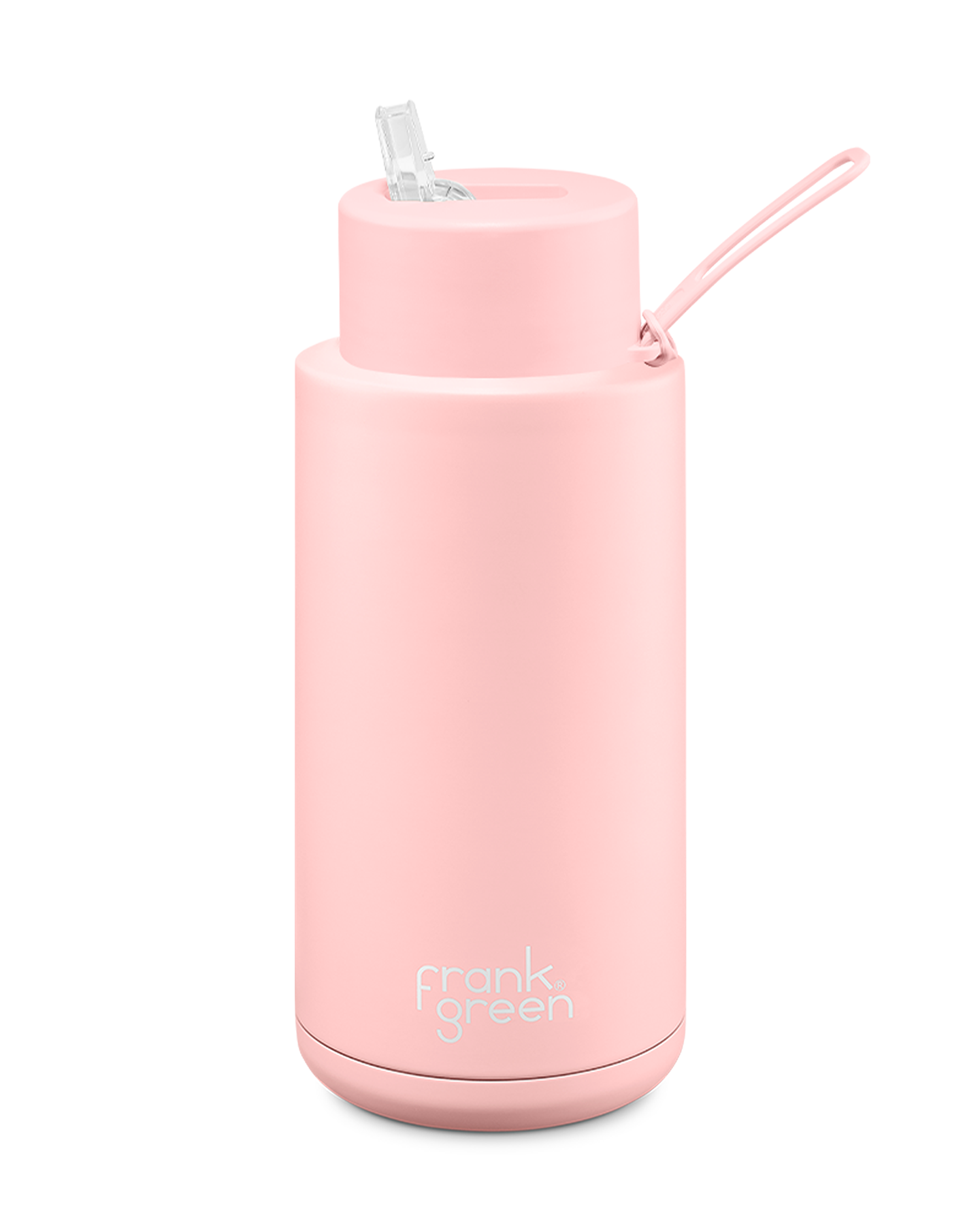 Frank Green Ceramic Reusable Bottle 34oz/1 Litre With Straw Lid - Blushed