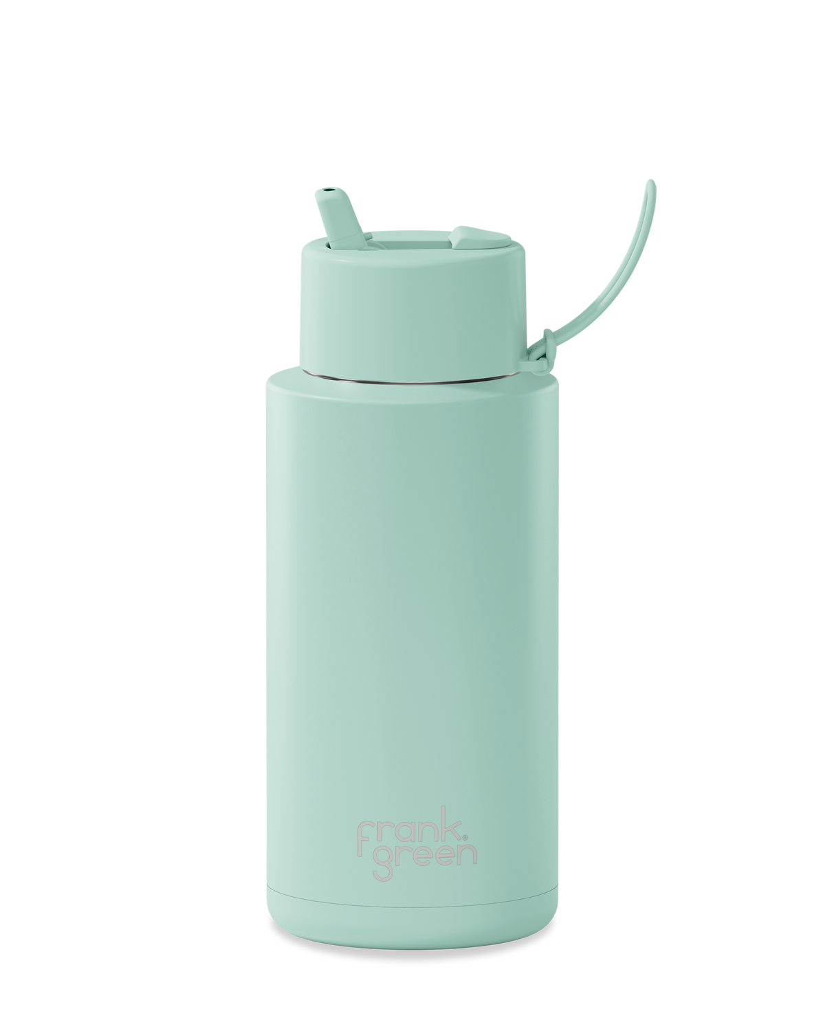 Frank Green Ceramic Reusable Bottle 34oz 1 Litre With Straw Lid - Peppermint