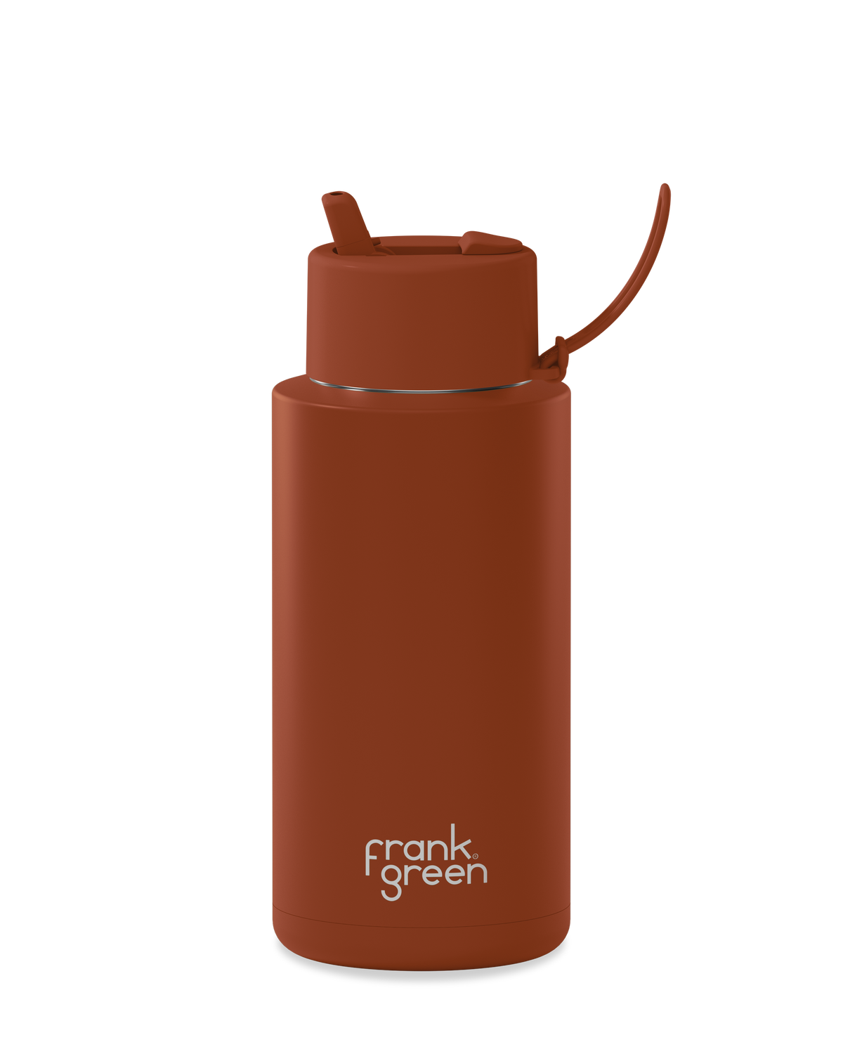 Frank Green Ceramic Reusable Bottle 34oz/1 Litre With Straw Lid - Toffee