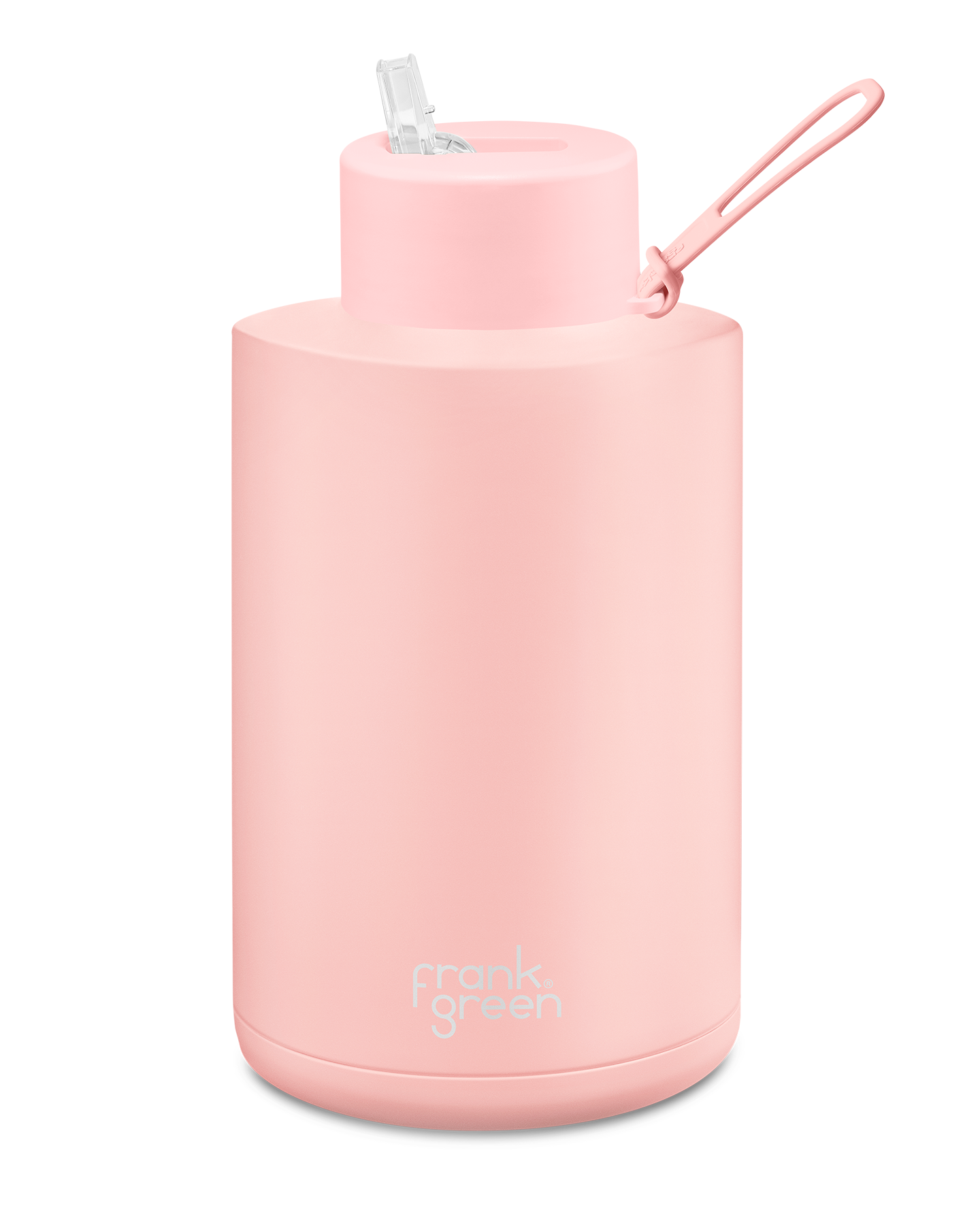 FRANK GREEN CERAMIC REUSABLE BOTTLE 68oz/2 Litre WITH STRAW LID -BLUSHED