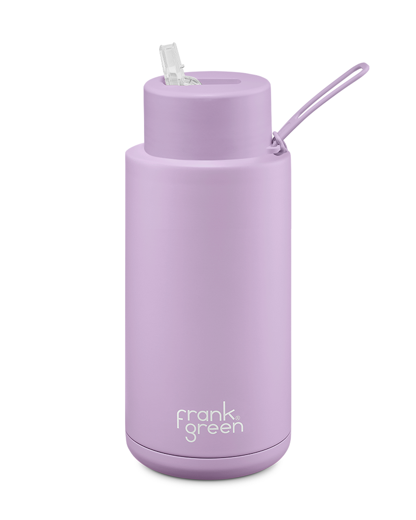 FRANK GREEN CERAMIC REUSABLE BOTTLE 34oz/1 LITRE WITH STRAW LID - LILAC HAZE