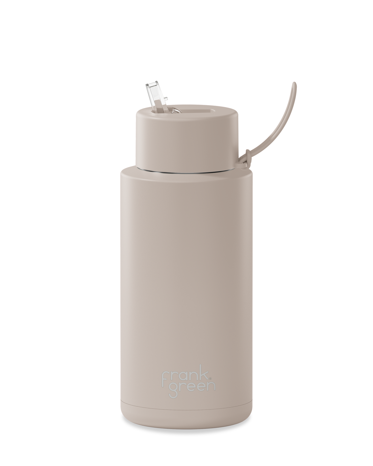 Frank Green Ceramic Reusable Bottle 34oz/1 Litre With Straw Lid - Moon Dust