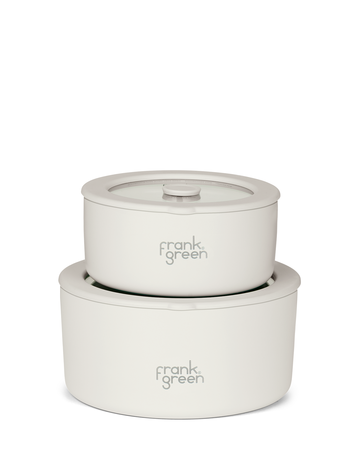 Frank Green Stainless Steel Bowls with Glass Lids (2 Pack) - 700ml & 1500ml - Cloud