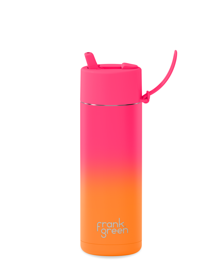 Frank Green Gradient Ceramic Reusable Bottle 20oz With Straw Lid - Summer Sunset